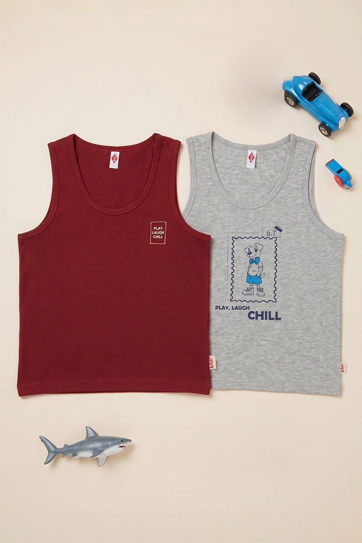 Lee Cooper Boys Printed Vest (Pack of 2) - Multicolor — image 14